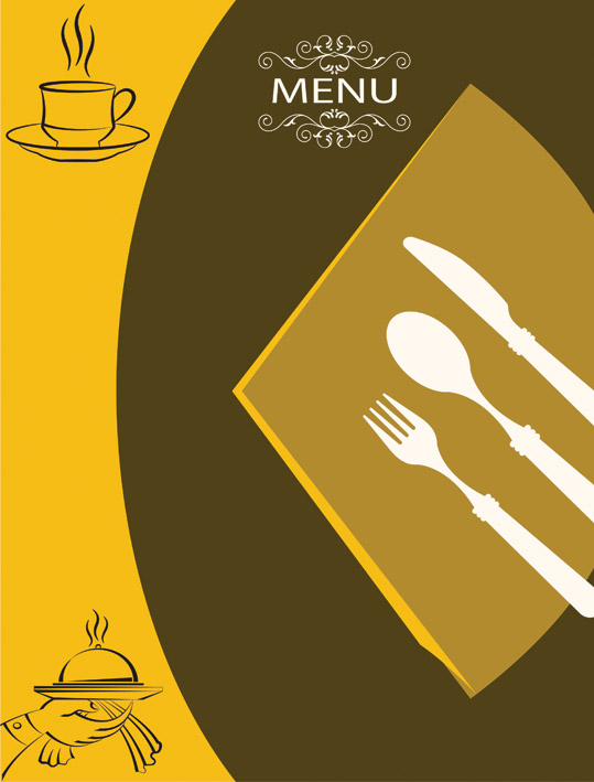 free vector One stroke character and cutlery vector